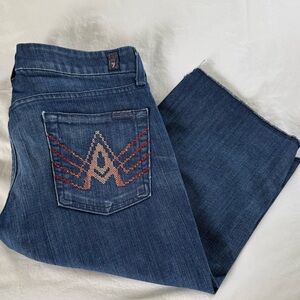 7 For All Mankind “A” Pocket Embellished Capri’s